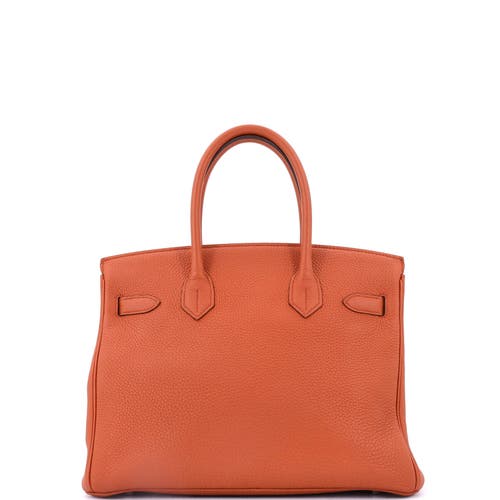 Pre-owned Hermes  Hermes Birkin Handbag Orange Togo With Palladium Hardware 30 In Brown