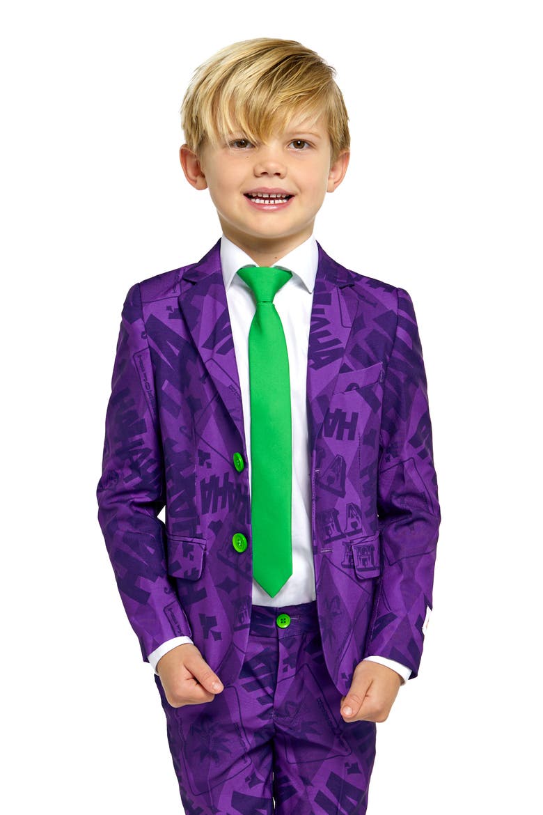 Kids' The Joker 3-Piece Suit with Tie, Alternate, color, PURPLE