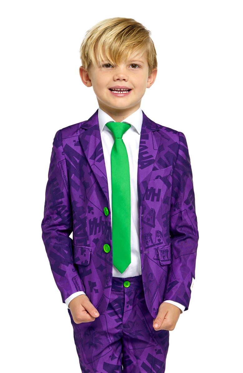 OppoSuits Kids' The Joker 3-Piece Suit with Tie, Alternate, color, Purple