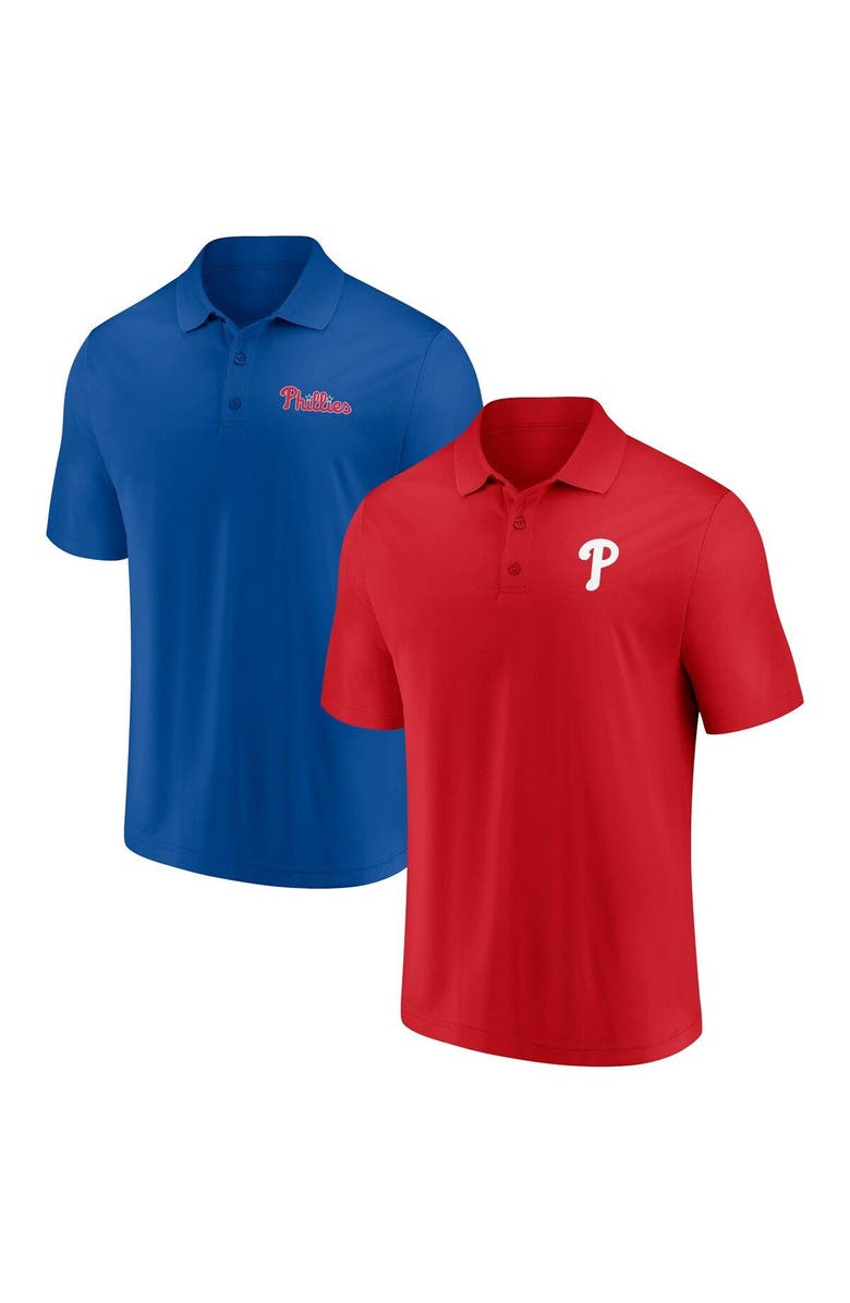 FANATICS Men's Fanatics Branded Red/Royal Philadelphia Phillies Dueling Logos Polo Combo Set, Main, color, 