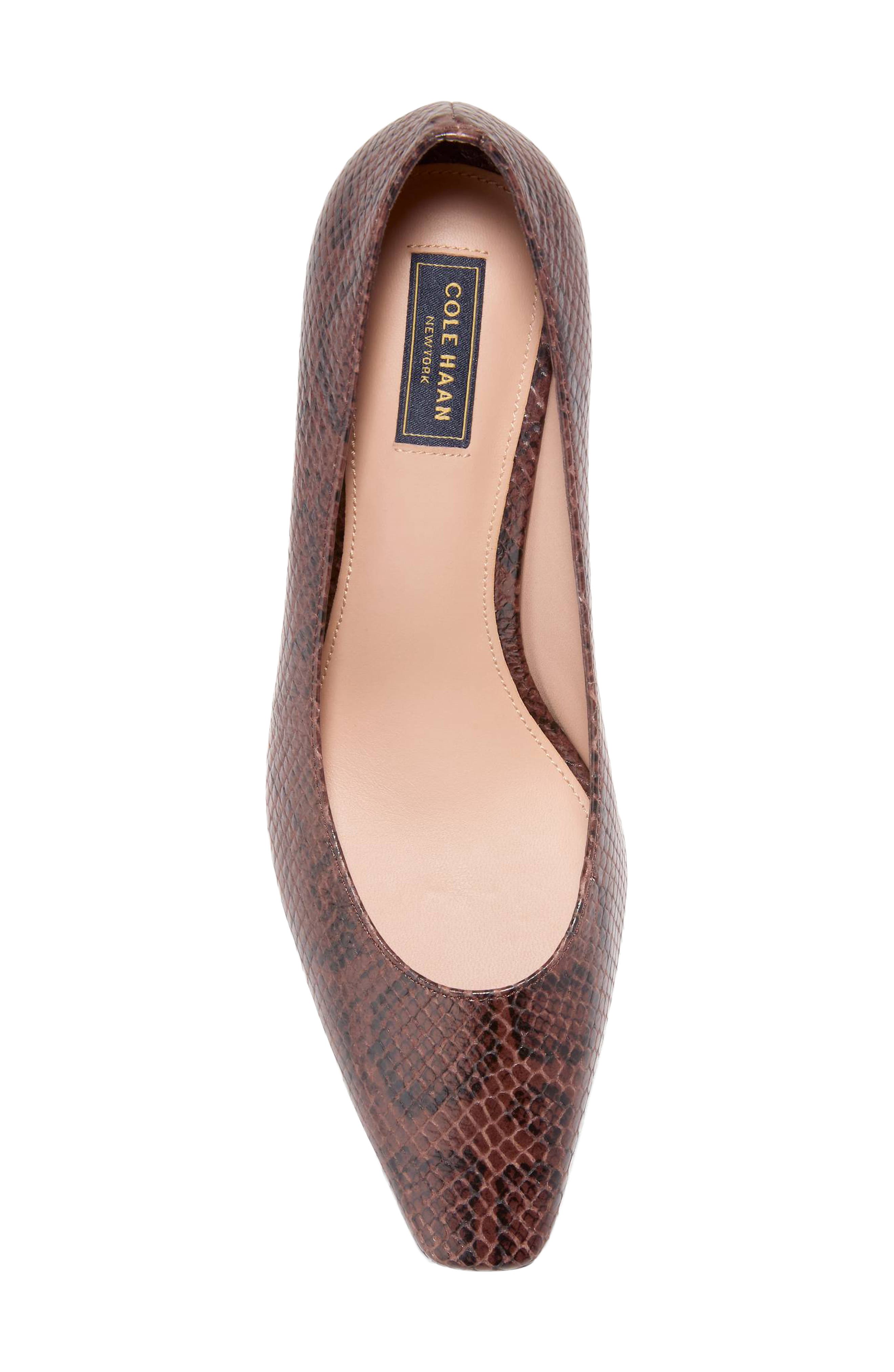 Blanche Block Heel Pump, Alternate, color, HICKORY GLOSSY SNAKE PRINT