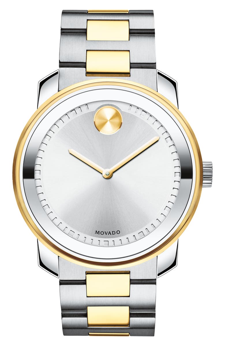 Movado Two Tone Bracelet Watch, 43mm, Main, color, 