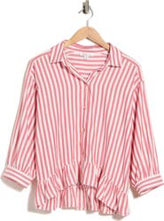 Trove New York Striped Peplum Shirt