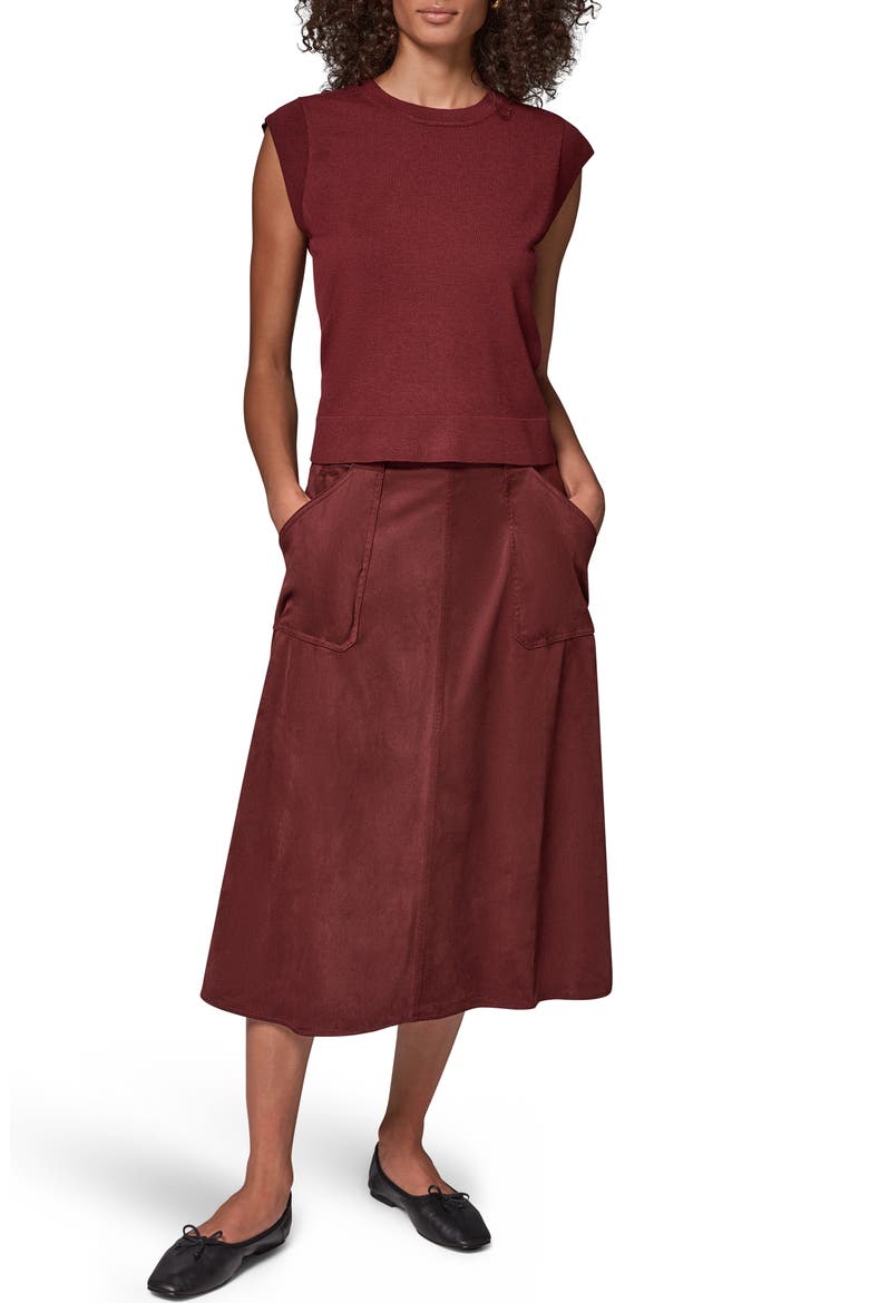 Extended Shoulder Sweater, Alternate, color, BK CHERRY