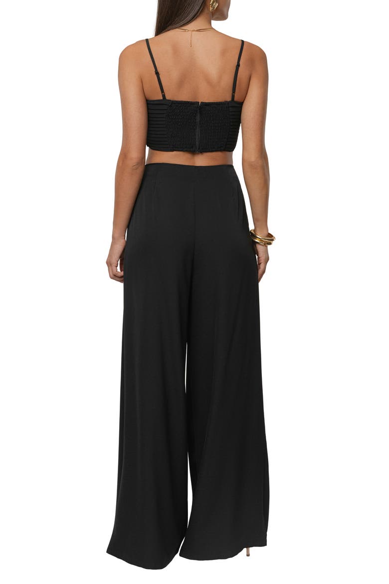 Serenade Crop Top & Wide Leg Pants, Alternate, color, BLACK