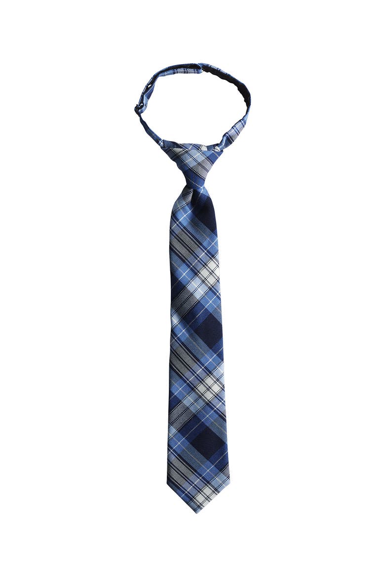 School Uniform Kids Pre Tied Tie, Main, color, Clear Blue Plaid