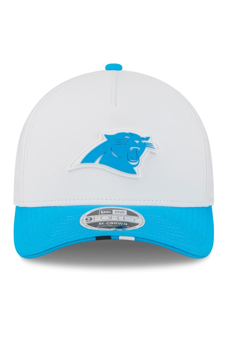 New Era Men's New Era  White/Blue Carolina Panthers 2025 NFL Training Camp A-Frame 9FORTY Adjustable Hat, Alternate, color, White