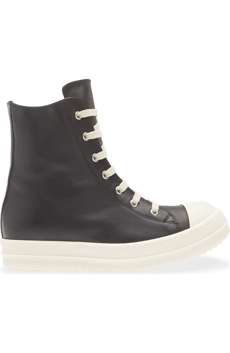 Rick Owens High Top Sneaker, Alternate, color, Black/ Milk/ Milk