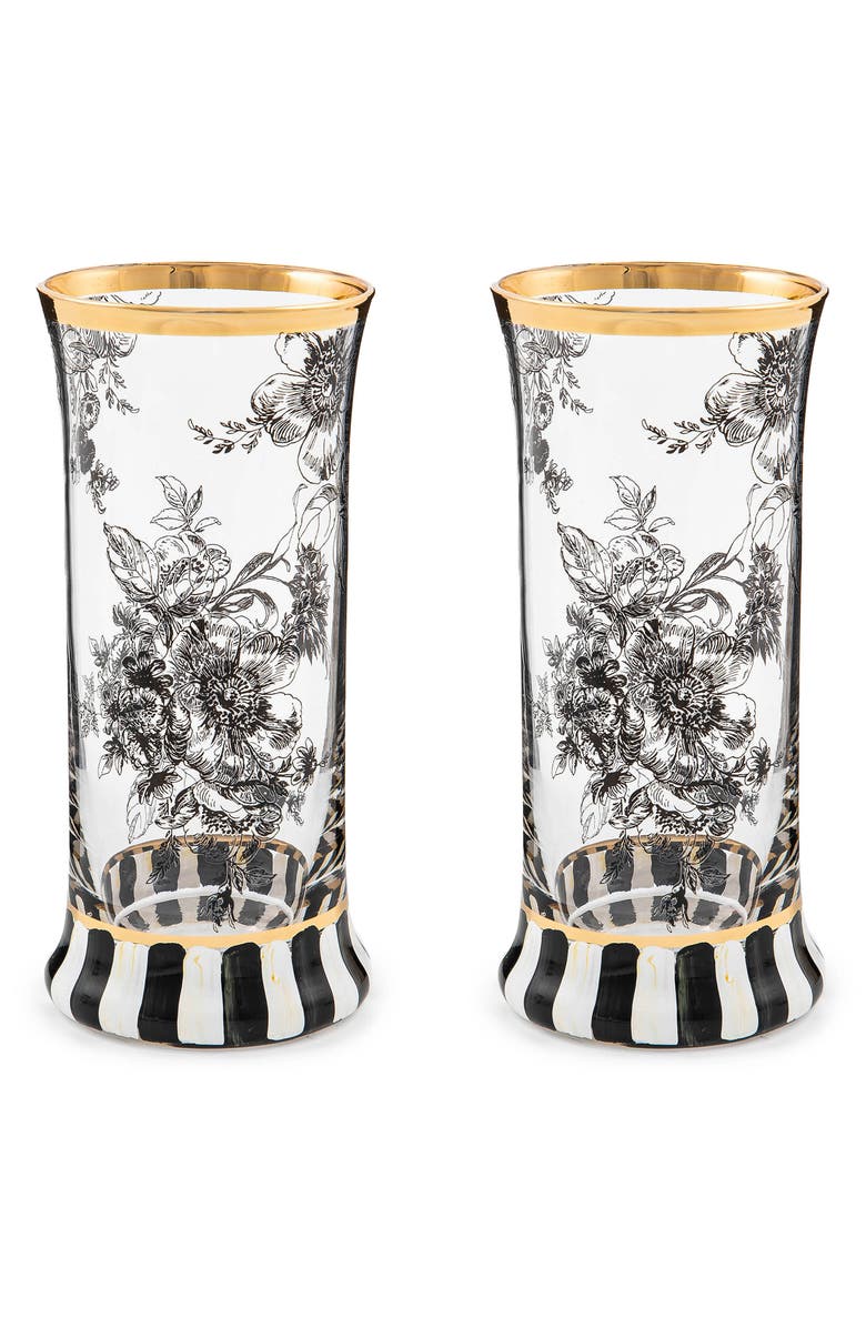 MACKENZIE CHILDS Set of 2 English Garden Courtly Highball Glasses, Main, color, 