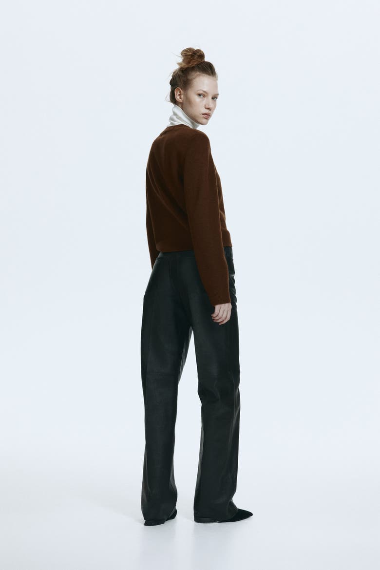 Shoulder-pad Jumper, Alternate, color, Dark brown