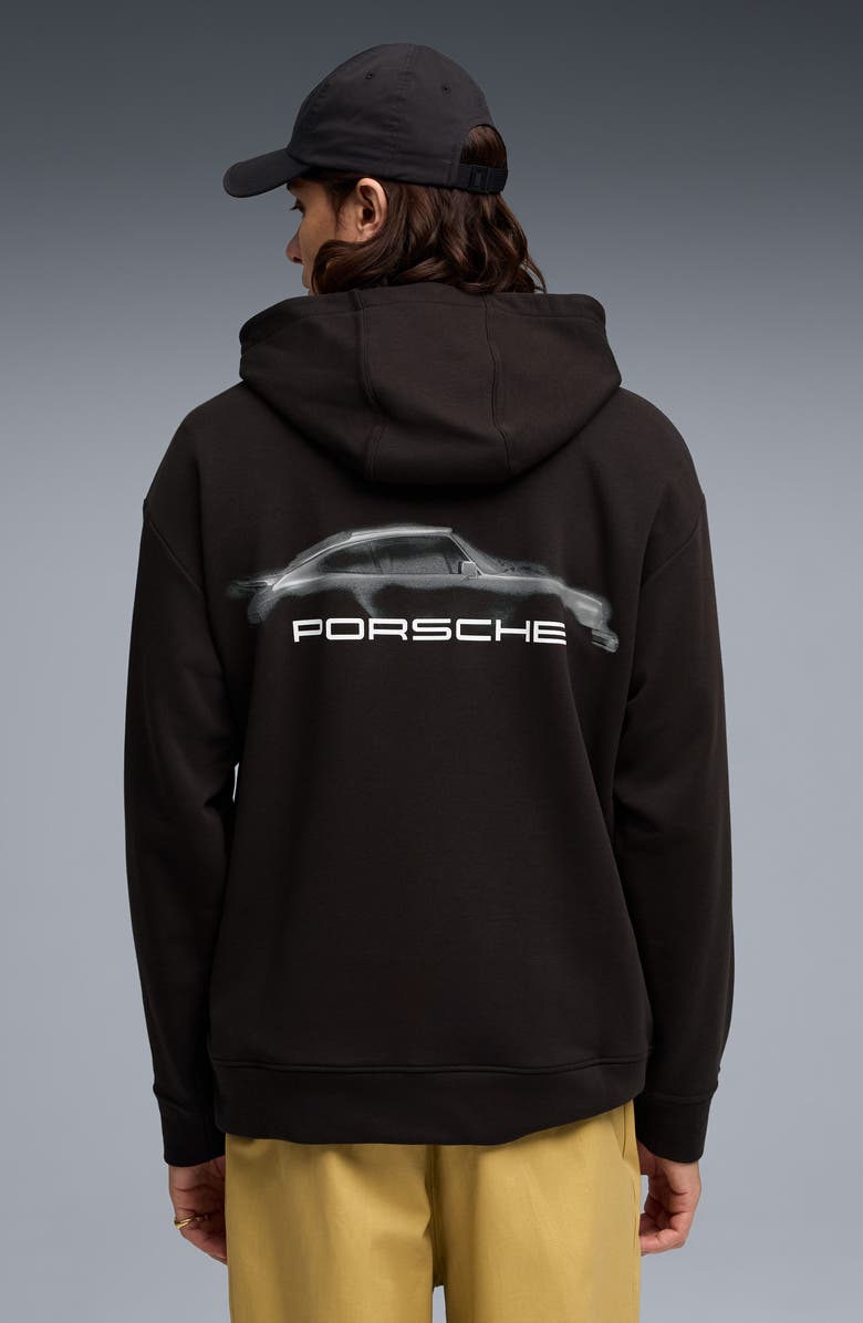 PUMA Porsche League Graphic Hoodie, Alternate, color, Puma Black