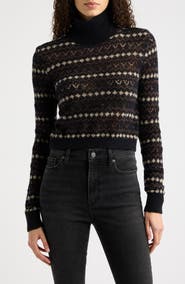 FRAME The Delicate Fair Isle Turtleneck Sweater