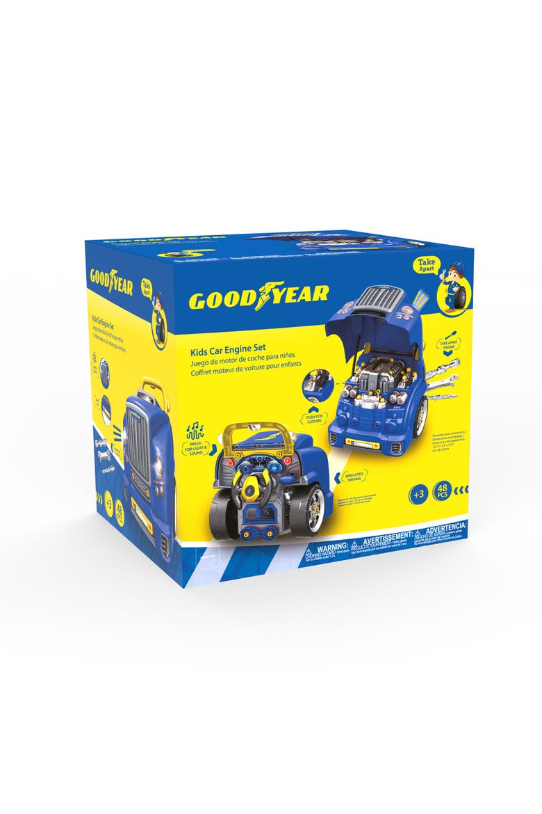 Pretend Play Take Apart Toy Engine Set for Kids - 48 Pcs Mechanic Toys Car Truck Fun Engine Toy for Children, Main, color, Navy