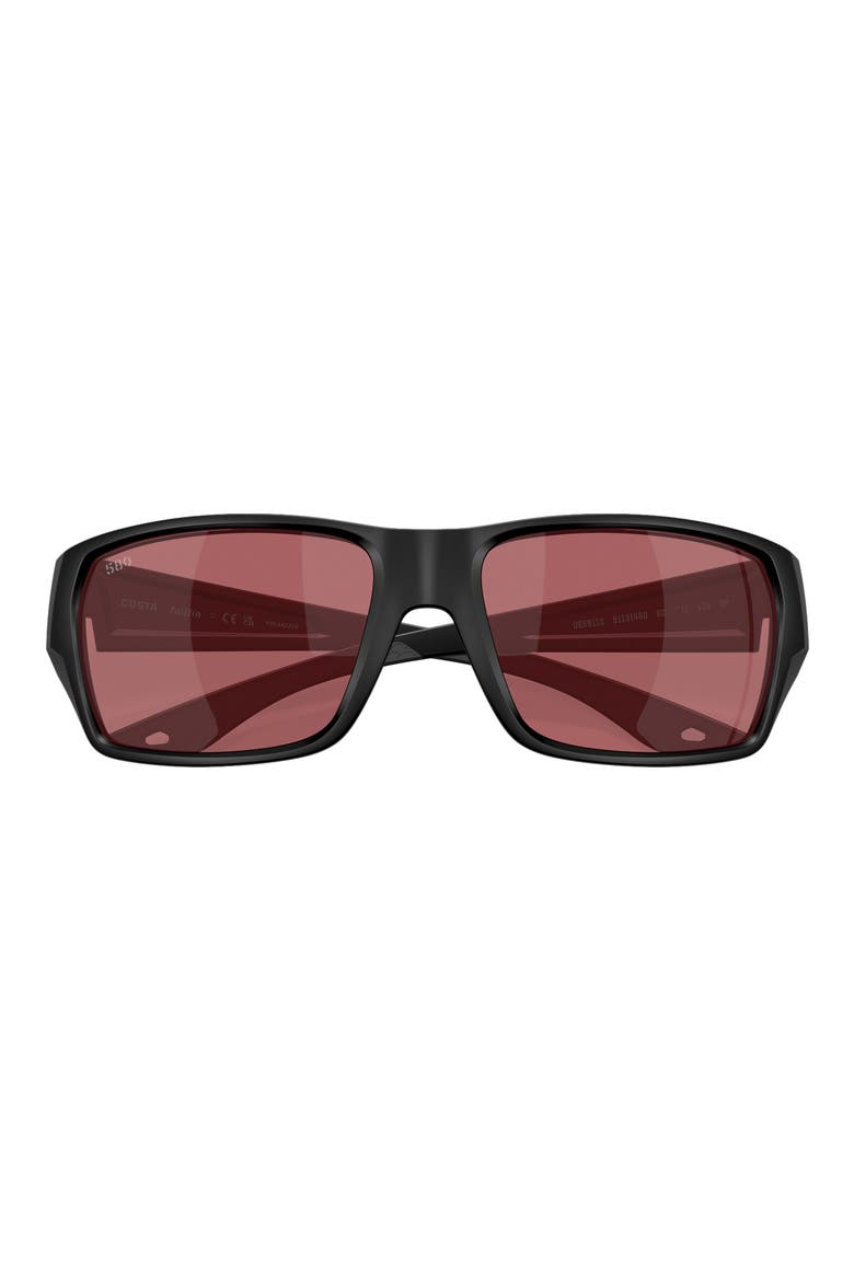 Tailfin 60mm Sunglasses, Alternate, color, MATTE BLACK / ROSE 580G