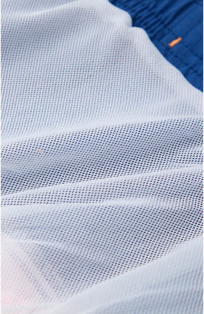 Rokka&Rolla Swim Trunks with Mesh Lining UPF 50+, Alternate, color, Blue Orange Shark