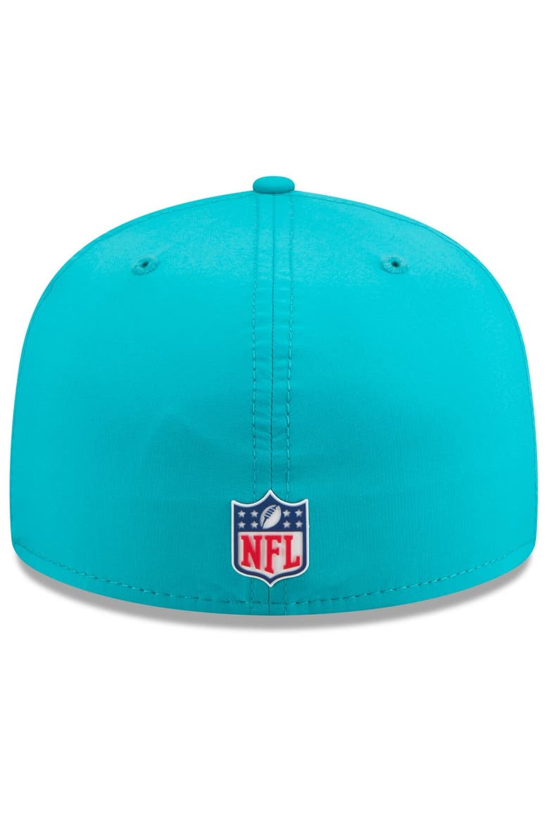 Men's New Era Aqua Miami Dolphins 2025 Sideline  59FIFTY Fitted Hat, Alternate, color, Aqua