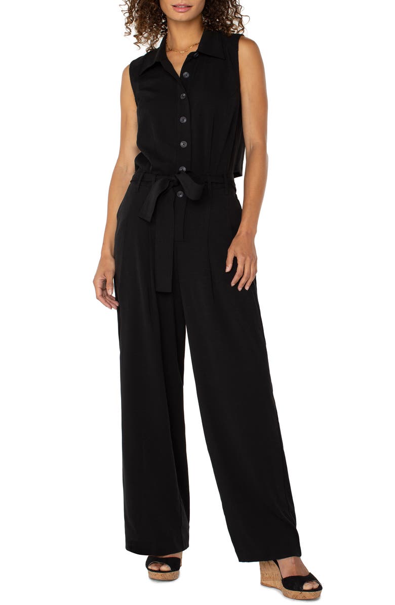 Liverpool Los Angeles Sleeveless Wide Leg Jumpsuit, Main, color, 