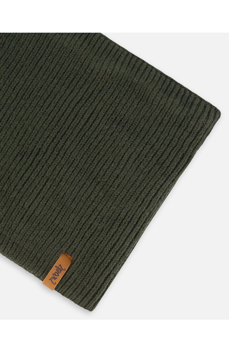 Deux par Deux Boy's Mid-Season Knit Neckwarmer Forest Green, Alternate, color, 