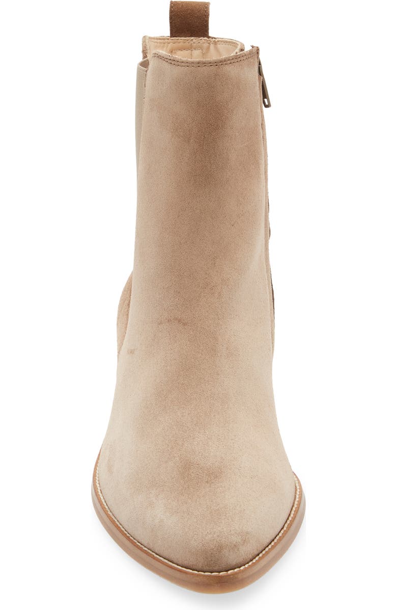 Paul Green Celina Pointed Toe Bootie, Alternate, color, Antelope Soft Suede