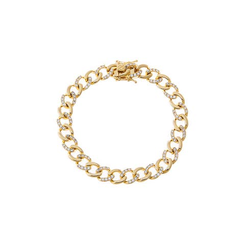 CZ Curb Link Statement Bracelet