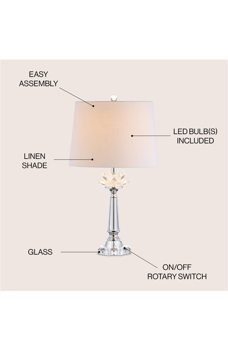JONATHAN Y Day 24.5" Crystal LED Table Lamp, Clear, Alternate, color, Clear