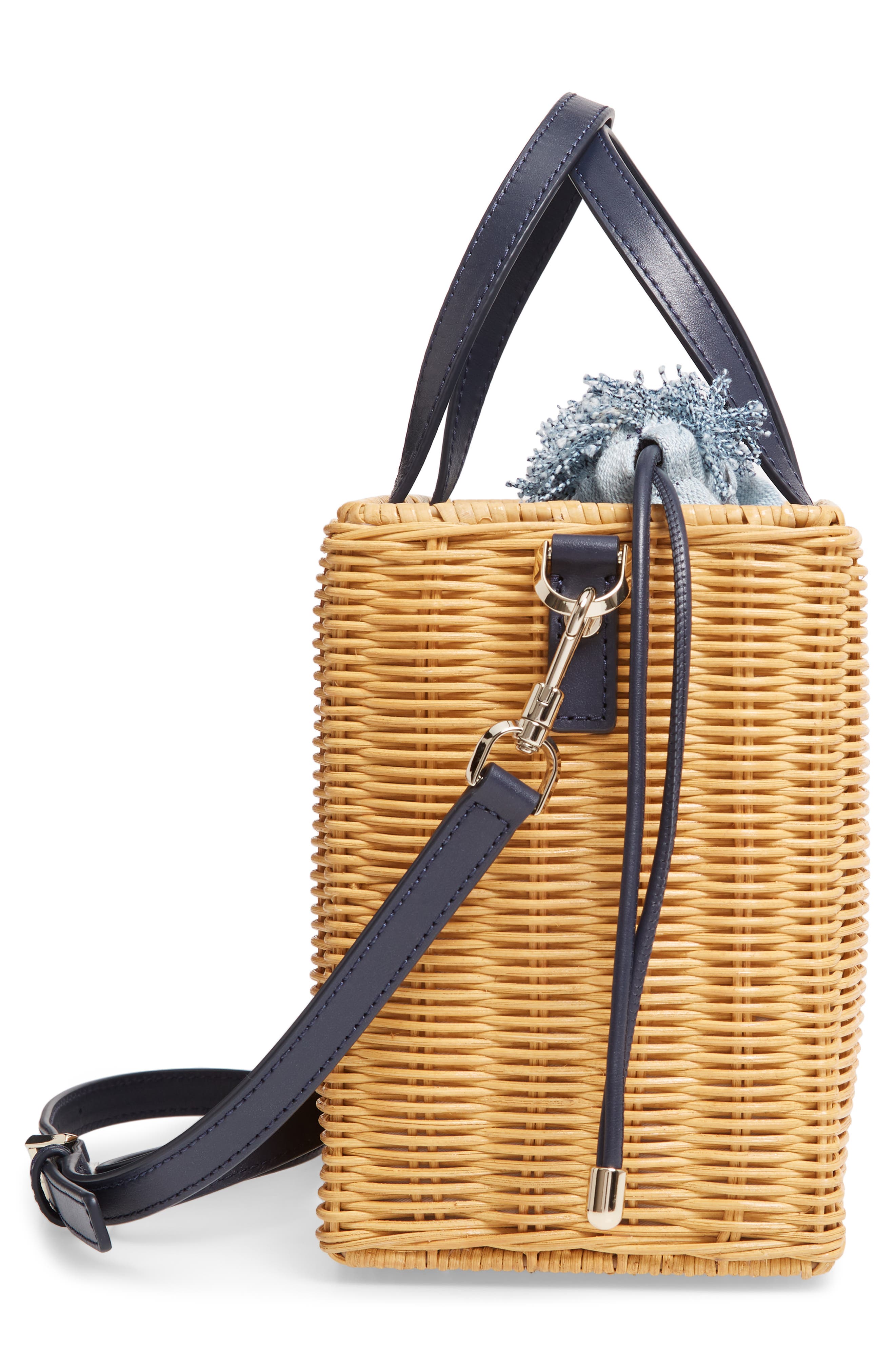 medium sam rattan satchel, Alternate, color, LIGHT DENIM