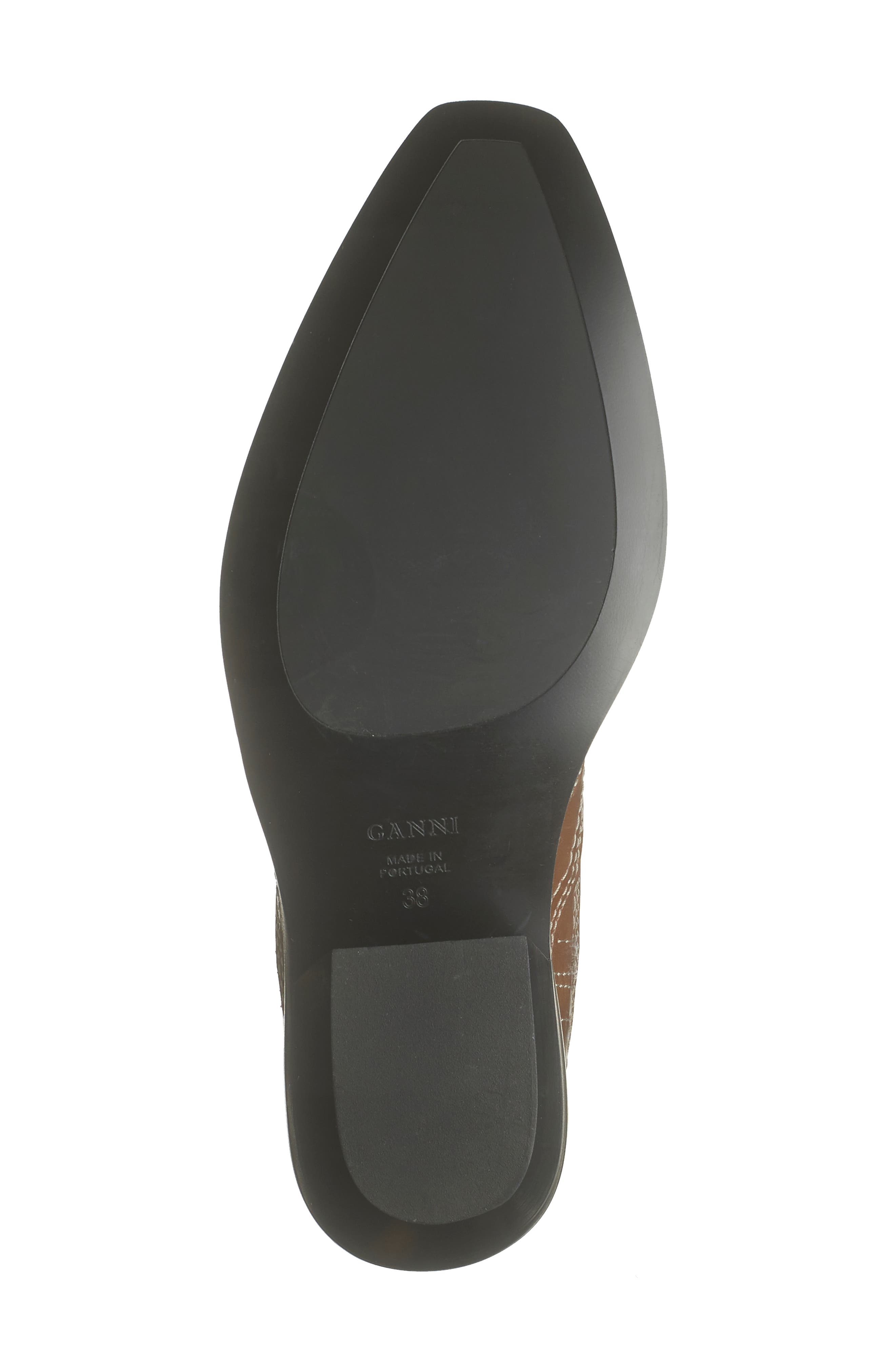 Ganni Embroidered Western Boot, Alternate, color, 