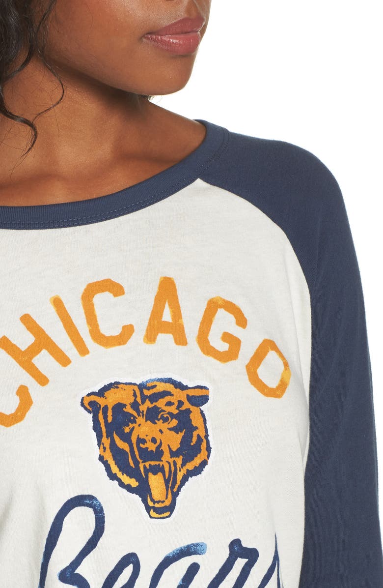 Junk Food NFL Chicago Bears Raglan Tee, Alternate, color, Sugar/ True Navy