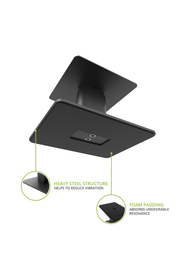 SP6HD 6" Universal Desktop Speaker Stands with Rotating Top Plates and Cable Management - Pair, Alternate, color, Black