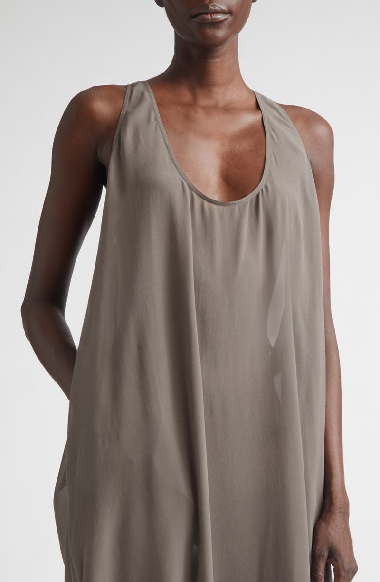 Rick Owens Temple Abito Silk Georgette Tank Gown, Alternate, color, Dust