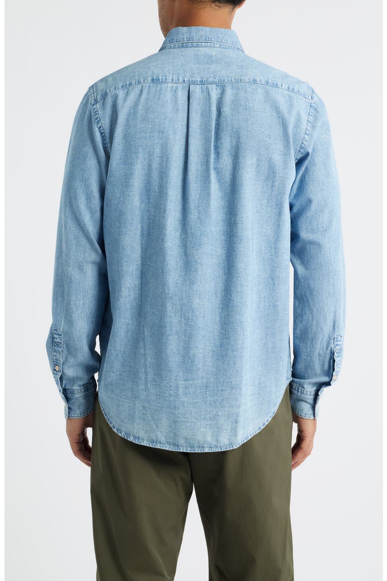 Casual Fit Organic Cotton Denim Button-Up Shirt, Alternate, color, LIGHT BASE