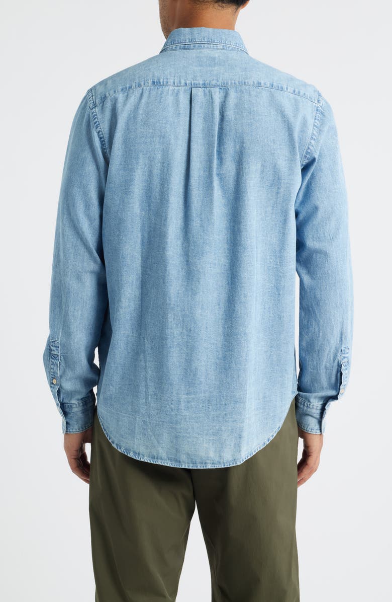 PS Paul Smith Casual Fit Organic Cotton Denim Button-Up Shirt, Alternate, color, Light Base
