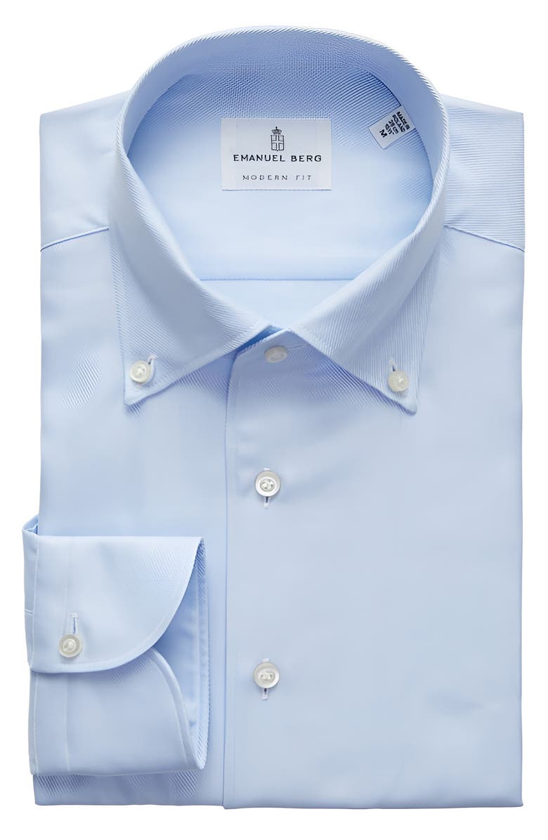 Emanuel Berg Modern Fit Luxury Twill Dress Shirt, Alternate, color,