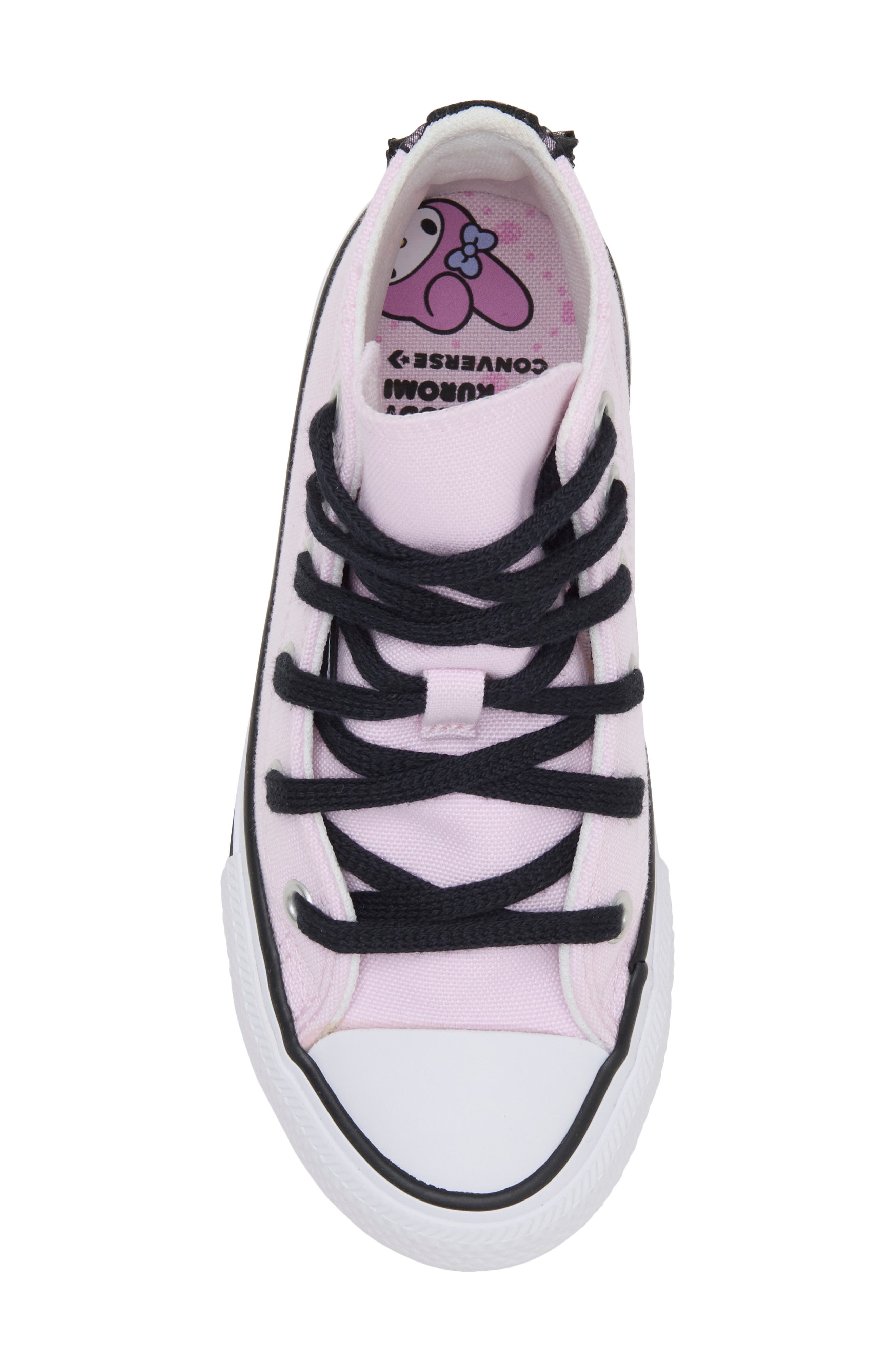 Kids' My Melody & Kuromi x Chuck Taylor All Star High Top Sneaker, Alternate, color, BLACK/ PINK/ BROWN