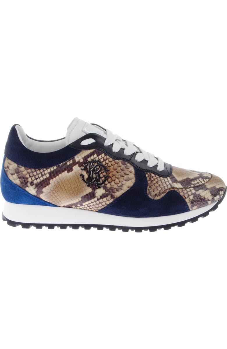Roberto Cavalli Snake Print Sneaker, Alternate, color,