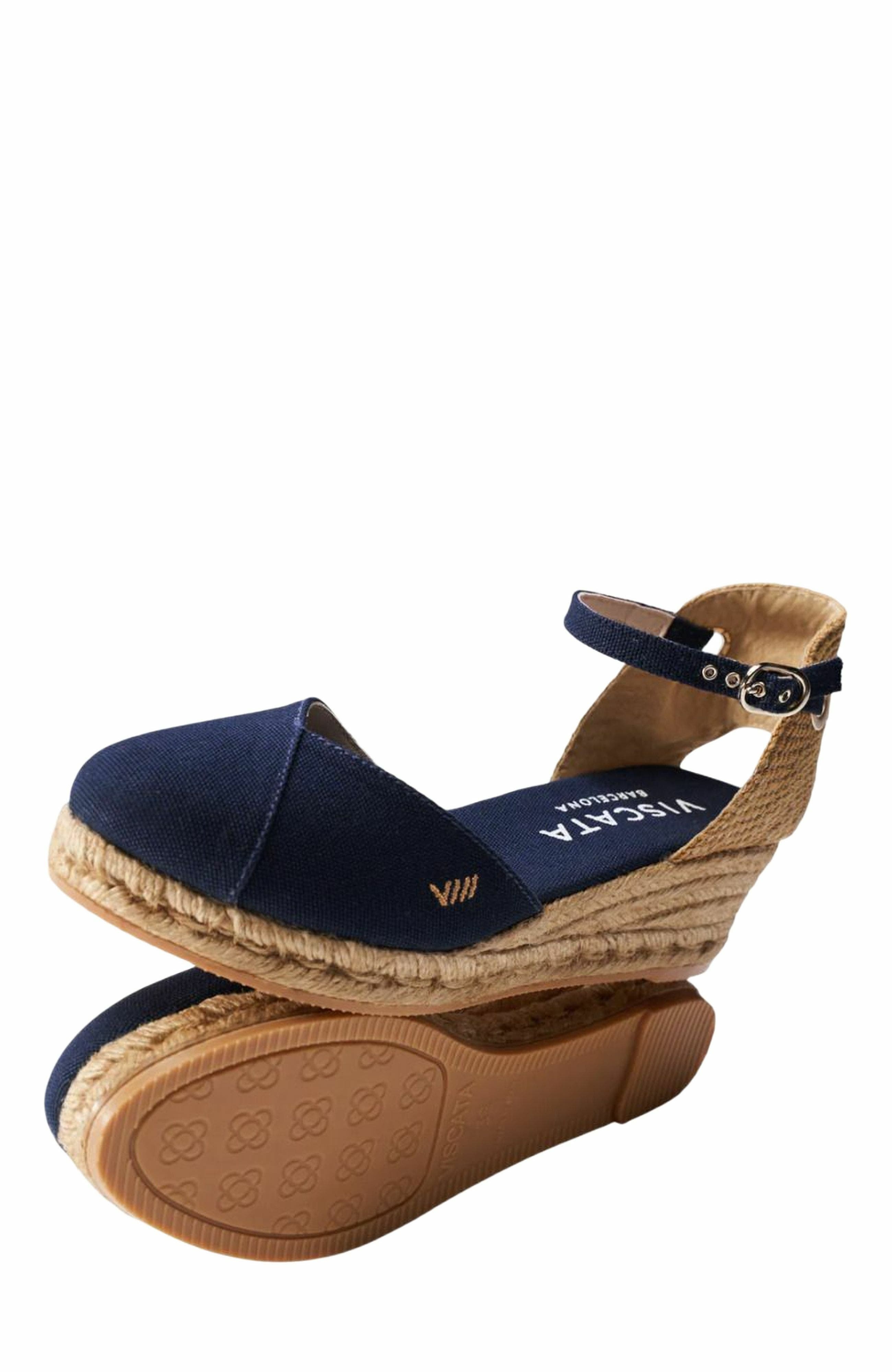 Pubol Canvas Espadrille Wedges, Alternate, color, Navy Blue