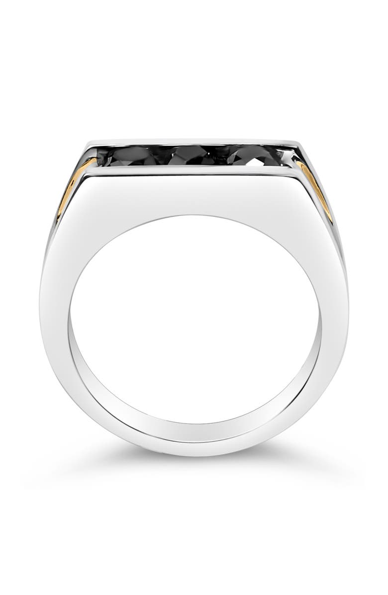 Haus of Brilliance Men's 14K Yellow Gold Plated Sterling Silver 1-1/2 Cttw Black Diamond Channel Set Band Ring, Alternate, color, Yellow Gold Over Silver