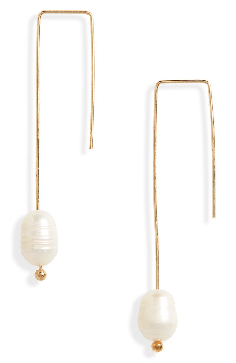 Canvas Jewelry Imitation Pearl Earrings, Main, color, 