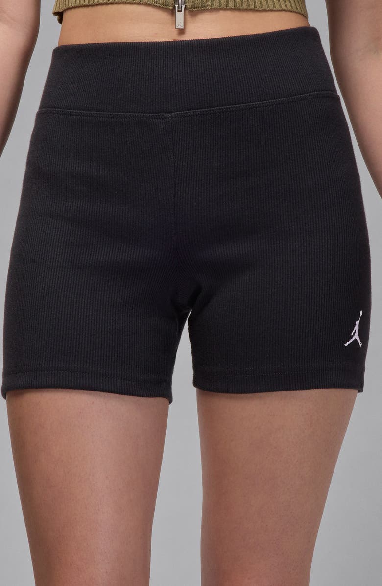 Jordan Brooklyn Essentials Bike Shorts, Alternate, color, Black/ White