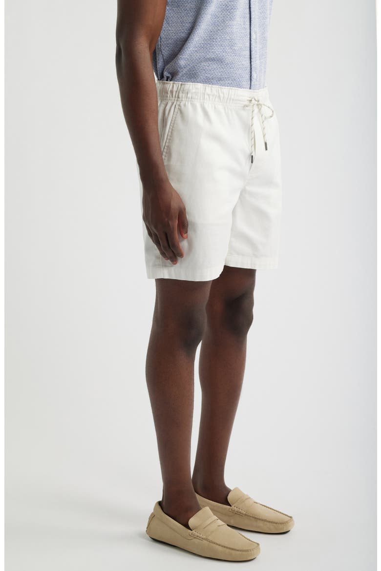 Essential Stretch Cotton Drawstring Shorts, Alternate, color, BONEYARD WHITE