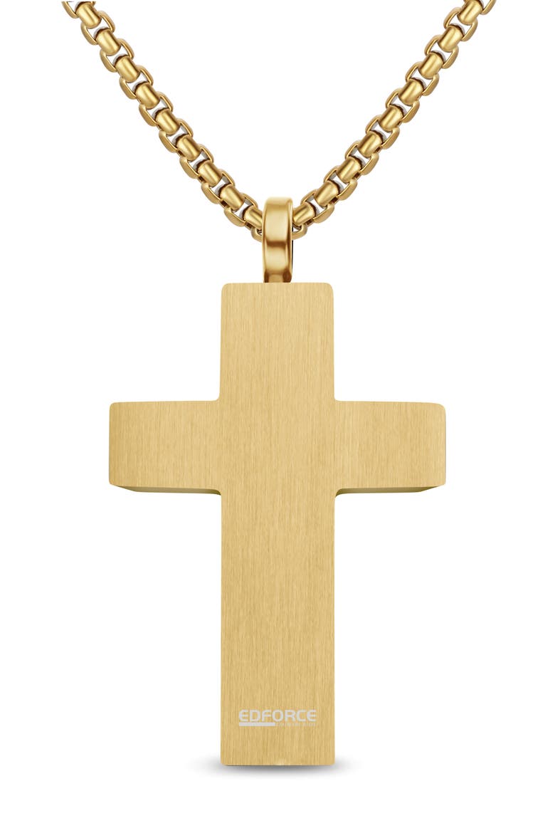 INLAY CROSS NECKLACE, Alternate, color, GOLD