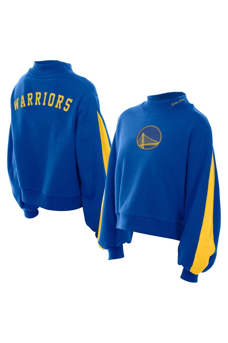 Women's New Era Royal Golden State Warriors Sport Night Balloon Sleeves Sweatshirt, Main, color, Royal