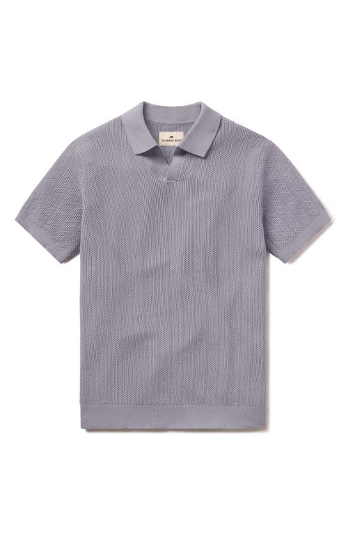 The Normal Brand Robles Textured Knit Polo In Faded Denim