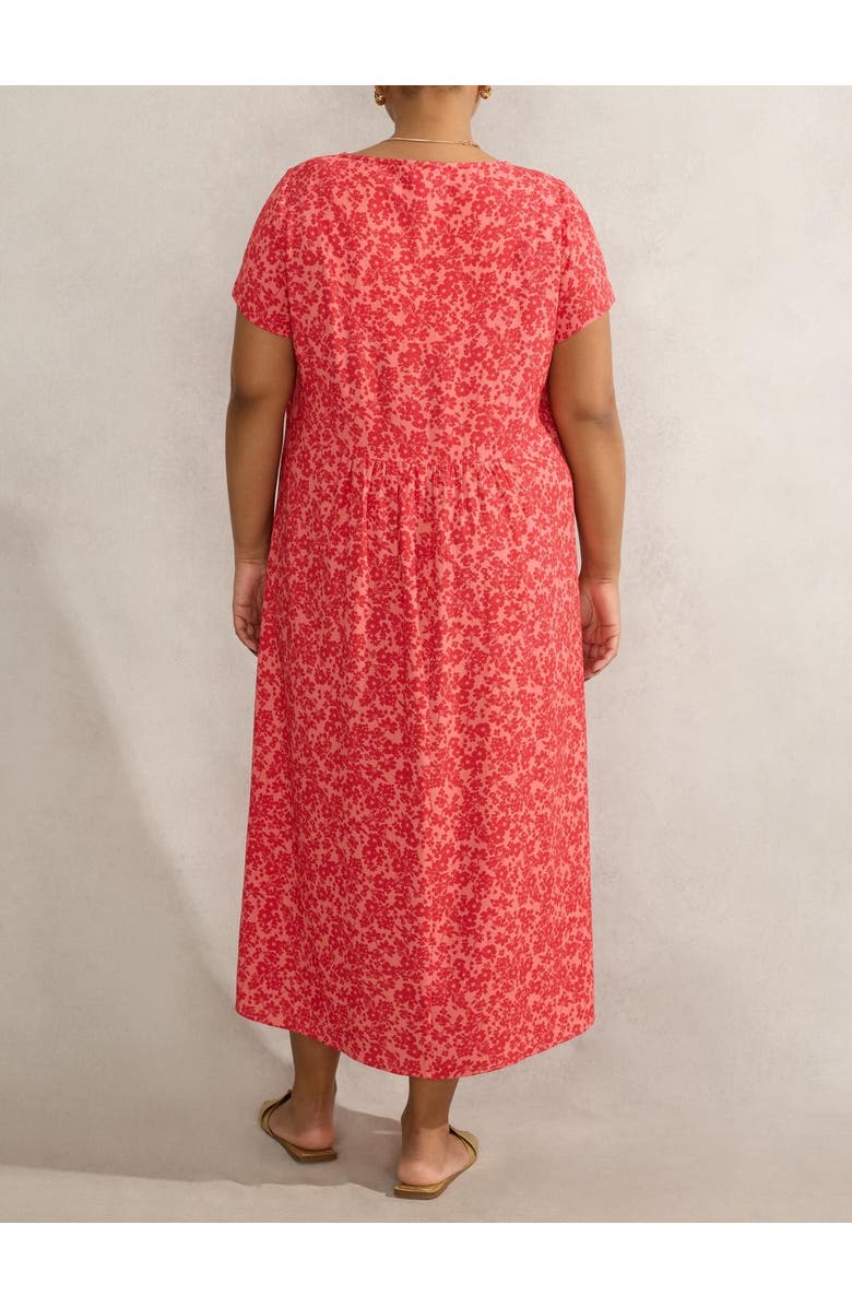 Live Unlimited Short Sleeve V-Neck Midi Dress, Alternate, color, Pink