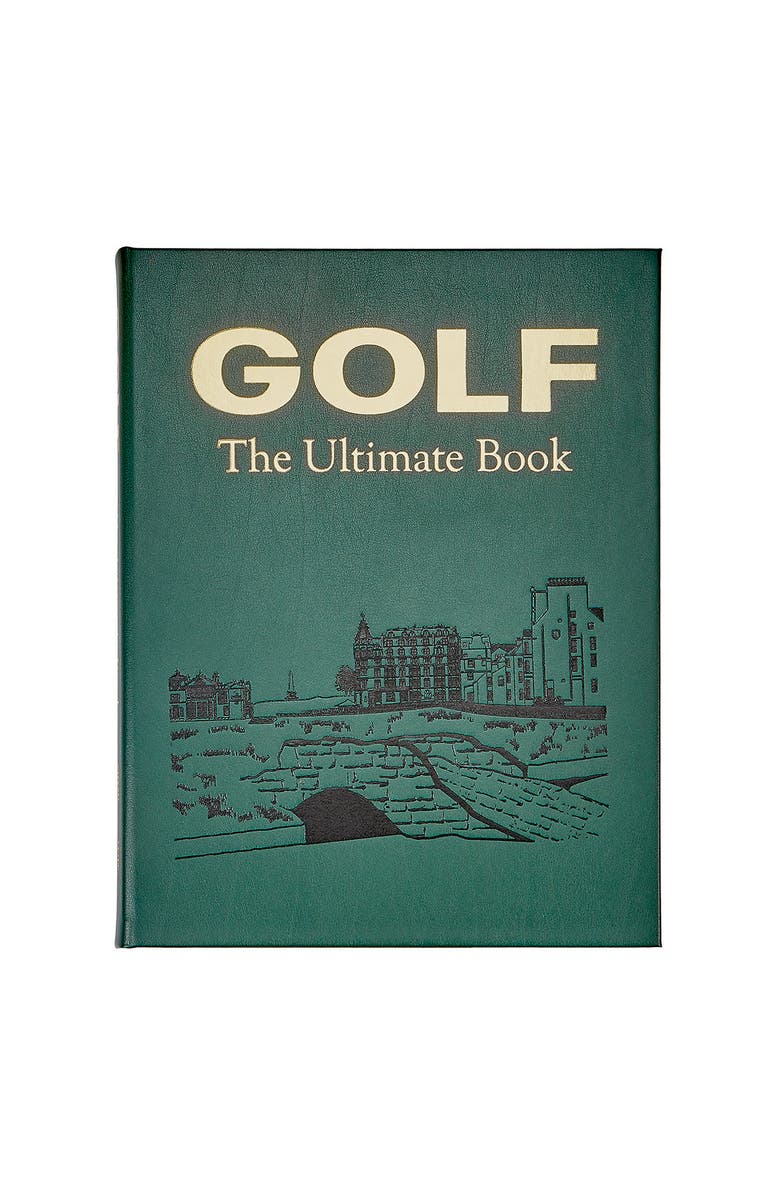 Graphic Image Golf The Ultimate Book Leather Coffee Table Book, Main, color, Green