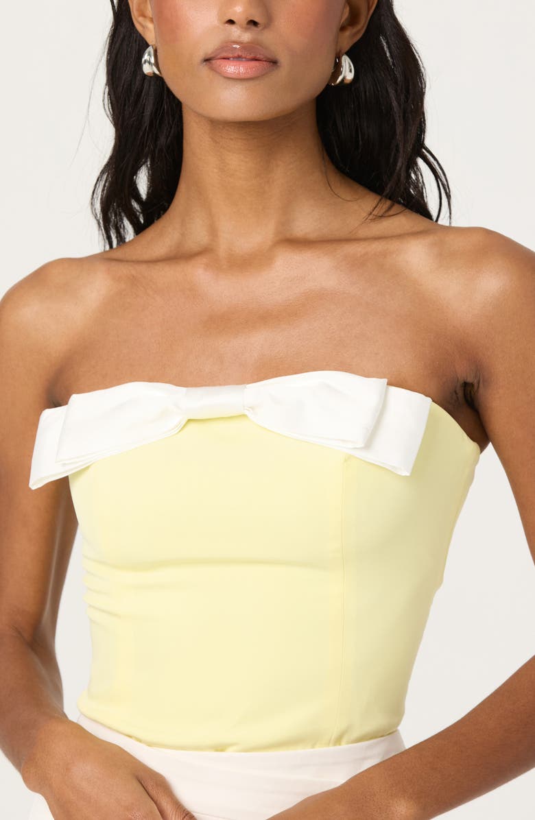 ASTR the Label Bow Detail Tube Top, Main, color, Yellow