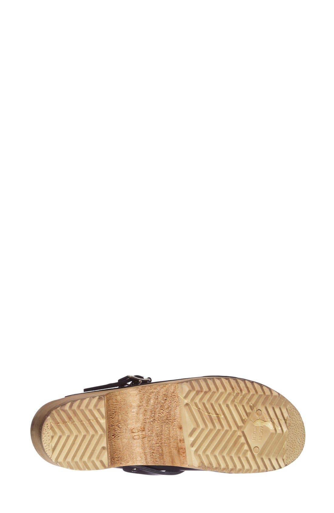 'Alma' Clog, Alternate, color, BLACK LEAT
