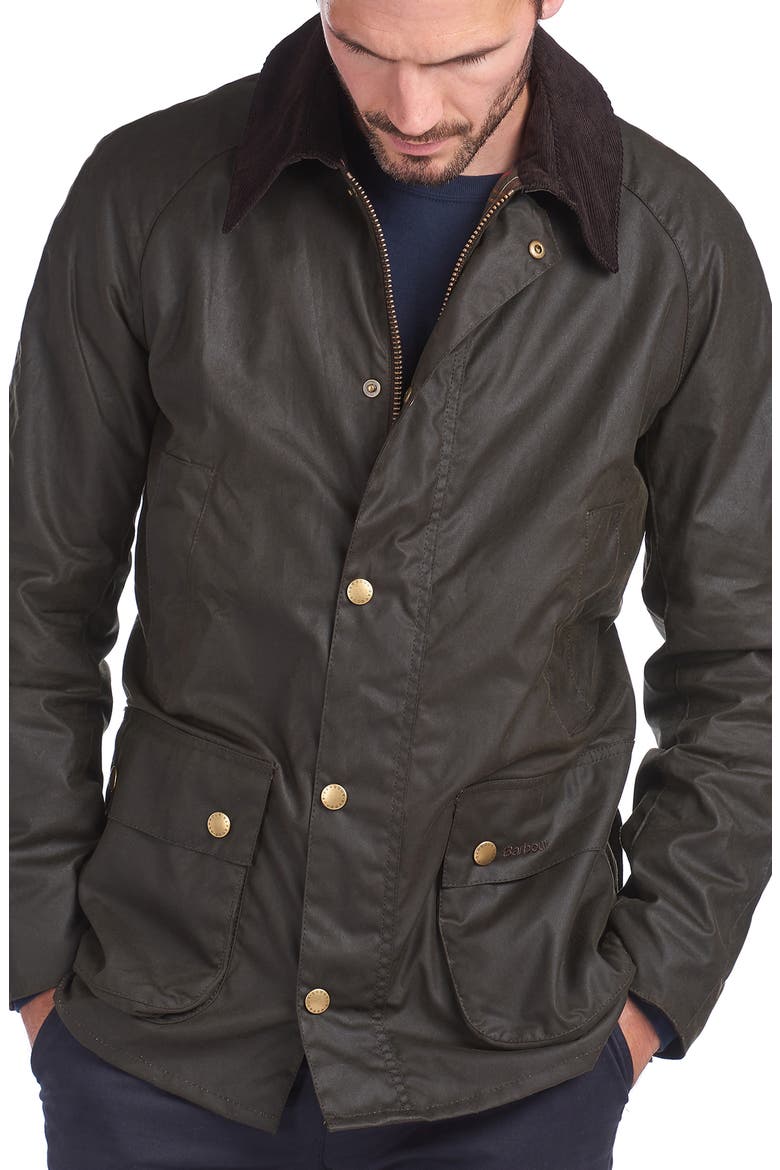 Ashby Waxed Cotton Jacket, Main, color, OLIVE