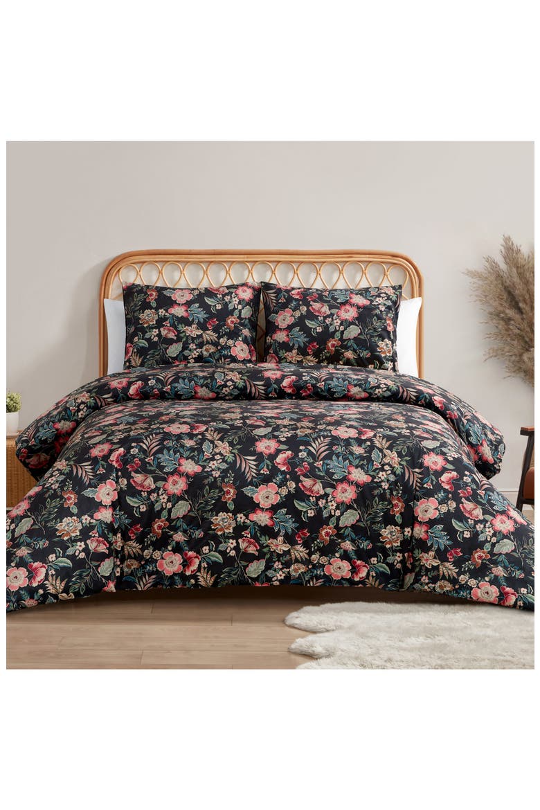 Arcadian Duvet Set, Alternate, color, BLACK