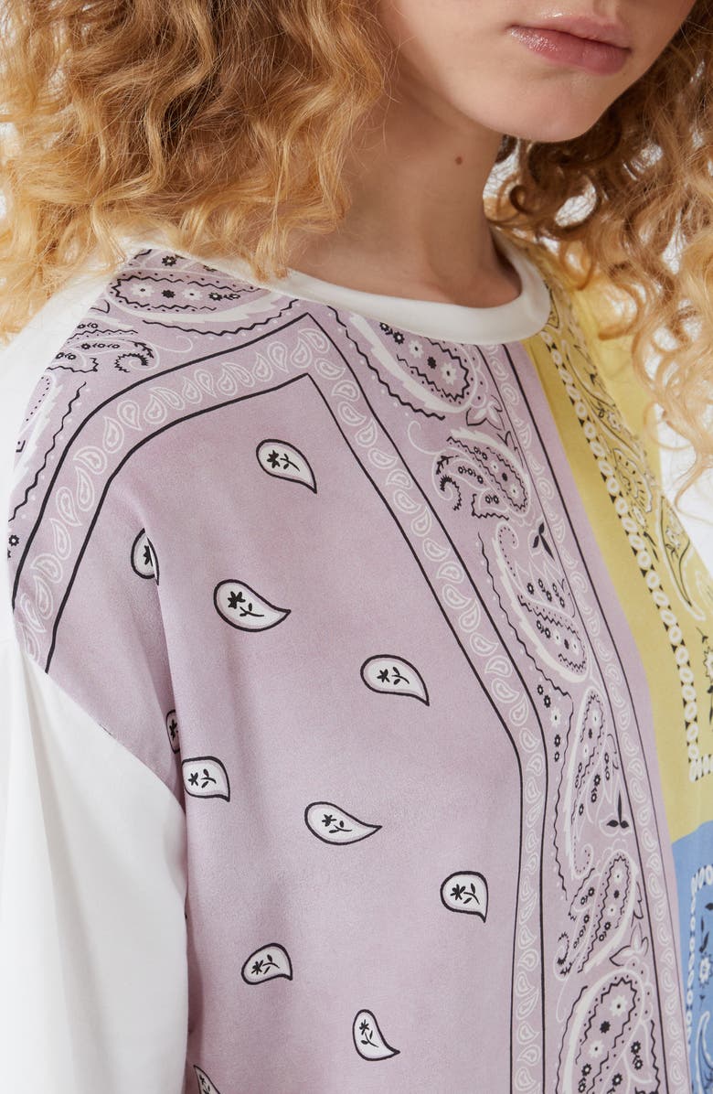 Weekend Max Mara Pampas Bandana Print Stretch Cotton & Silk Top, Alternate, color, Multicolour